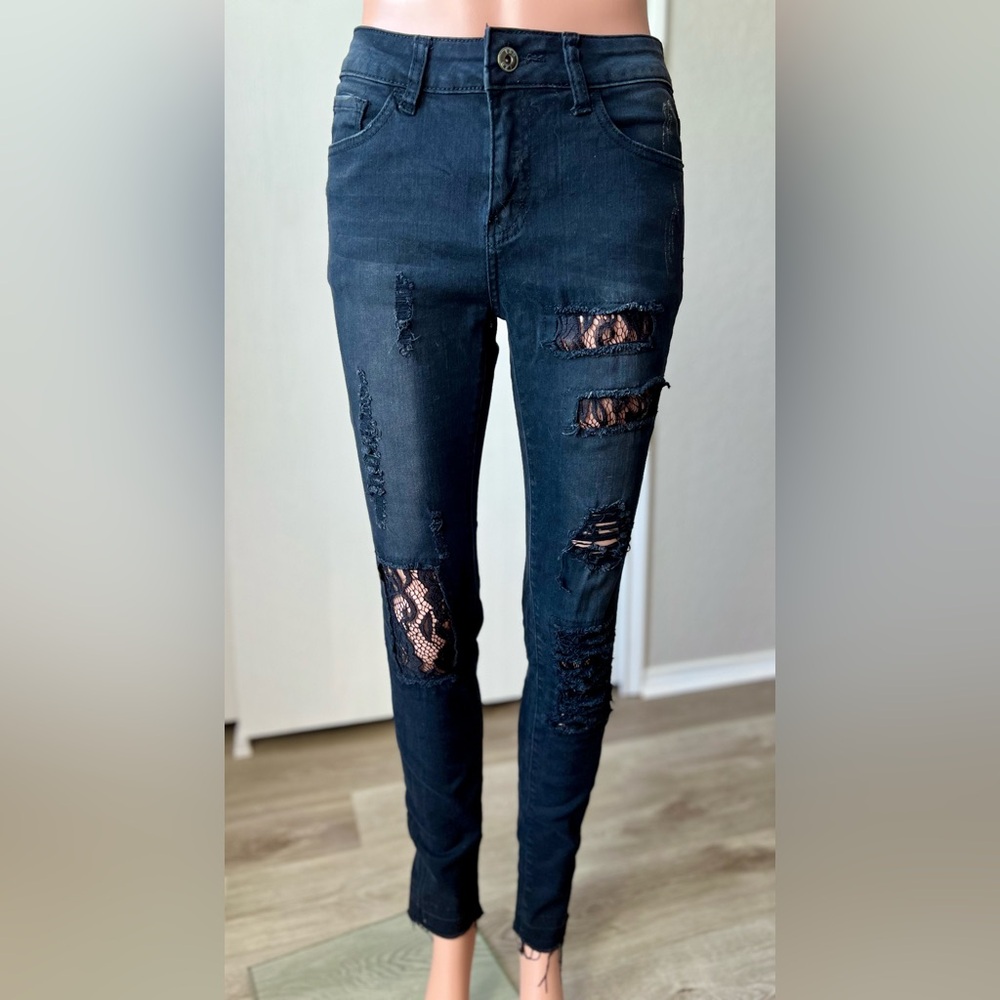 Lucky & Blessed Black Ripped Skinny Jeans